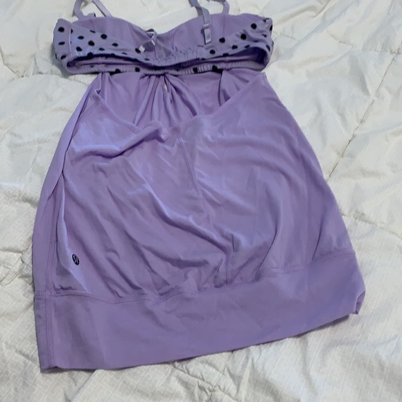 Lilac lululemon tank with polka dot bra. - Picture 3 of 3